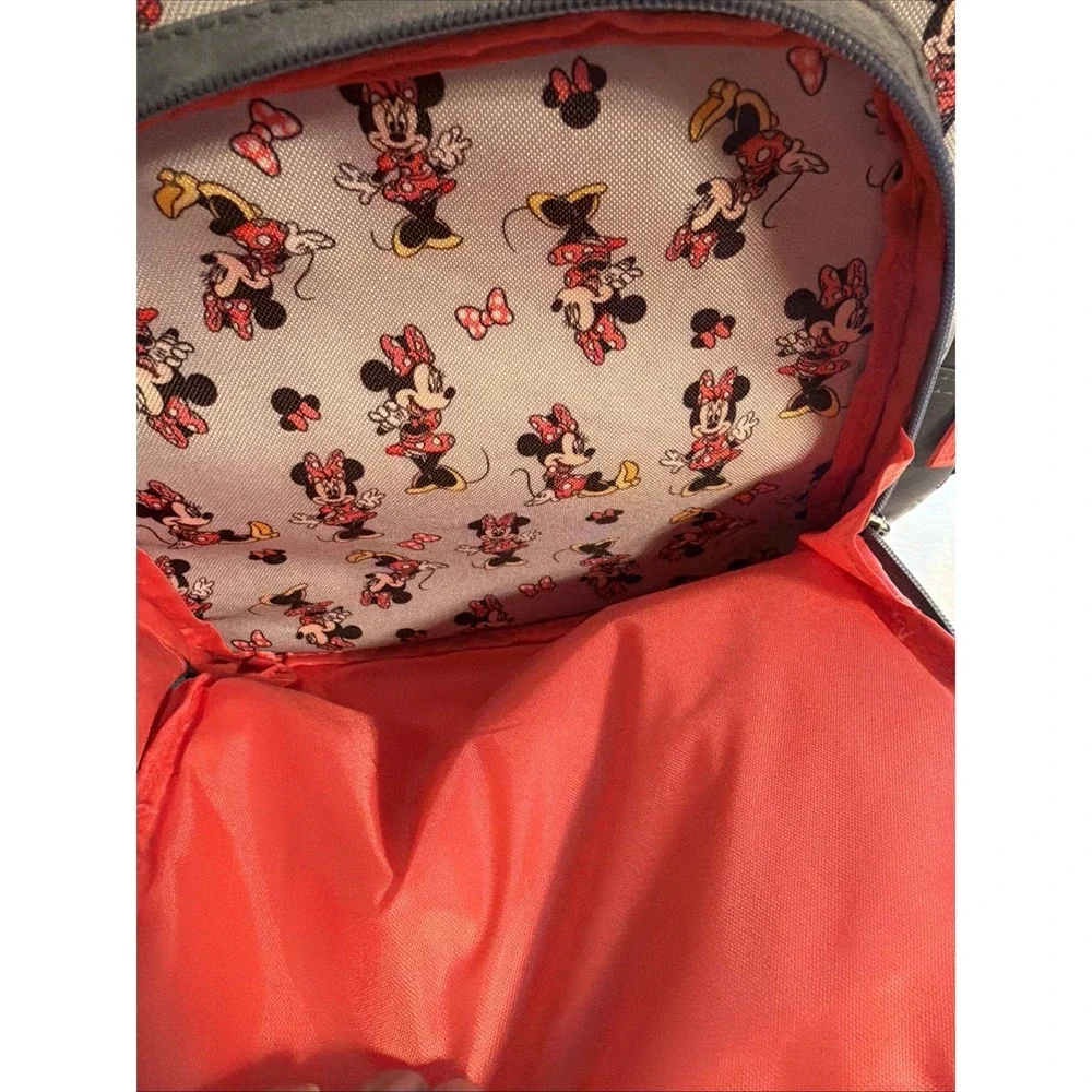 Disney Baby Minnie Mouse Large Gray Pink Polyester Backpack Diaper Bag Insulated